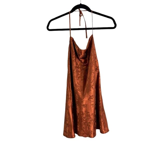 Princess Polly Norman Rust Slip Mini Dress Chinoiserie Print Y2K Sz 8 - Picture 2 of 8